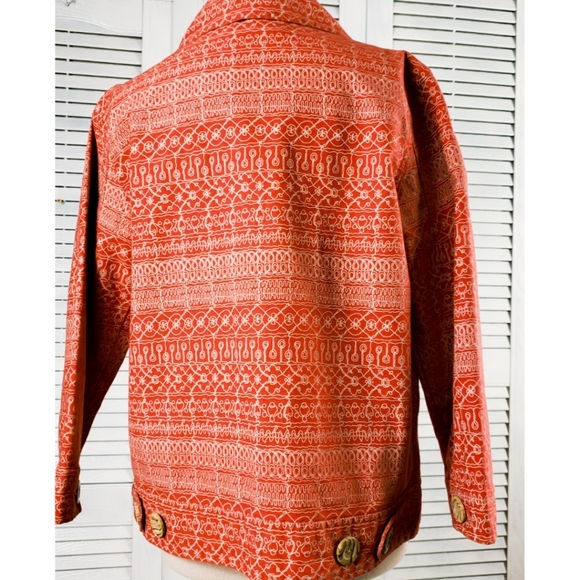 Liz Claiborne Wm Sz Small Autumn Shacket Jacket Southwest Coral~Button Details - Picture 2 of 5